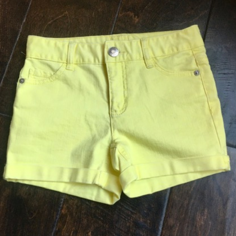 NWOT Justice Bright Yellow Denim Shorts